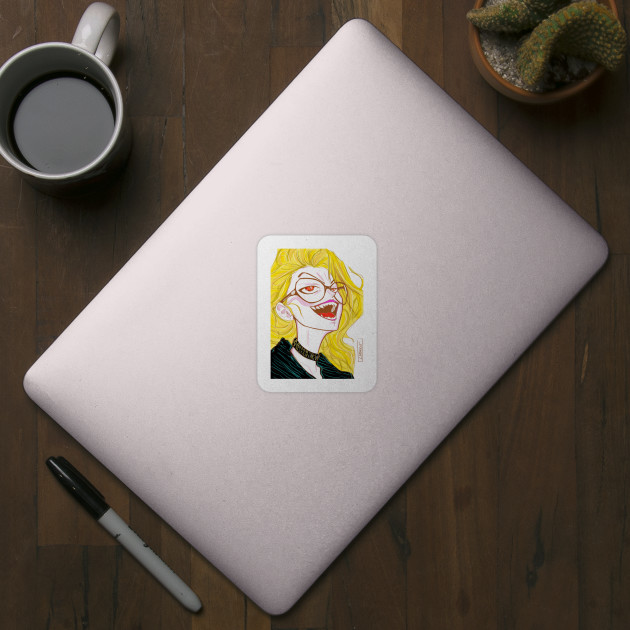 blonde vampire influencer ecopop in fancy style art in the dark by jorge_lebeau